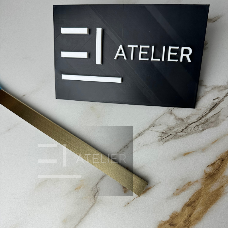 Profil L colț inox auriu mat 20x10mm detaliu finisaj premium protecție muchii