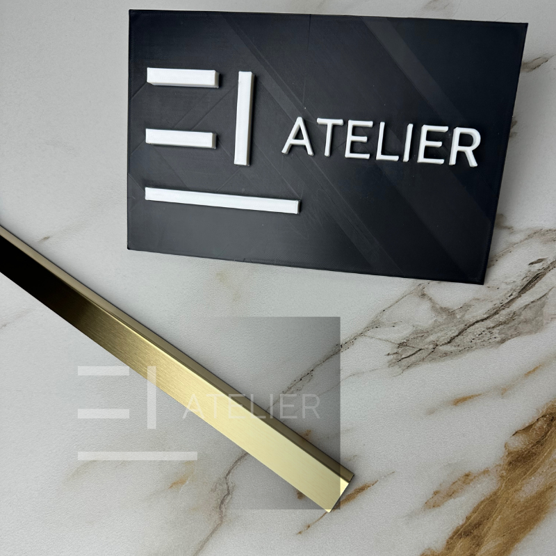 Profil decorativ L inox auriu mat rezistent umezeală coroziune 20x10mm