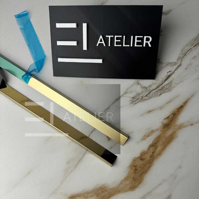 Profil L Inox Auriu Mat 20x10mm x 2700mm - EL Atelier