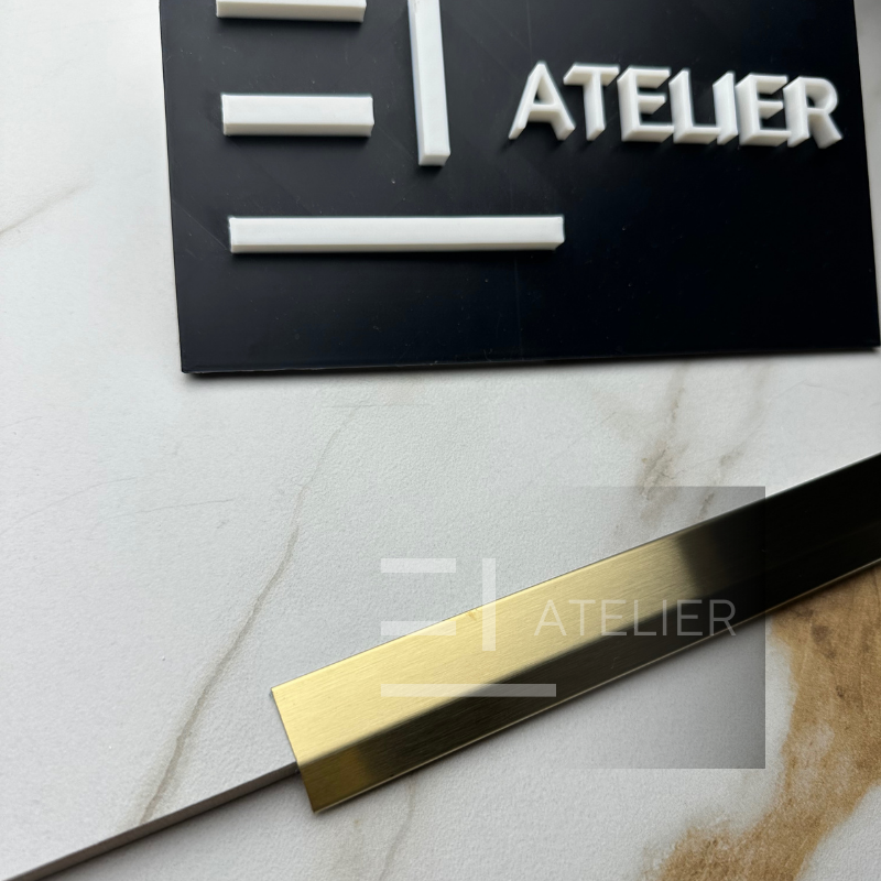 Profil trecere pantă inox auriu mat 10mm finisaj premium design modern