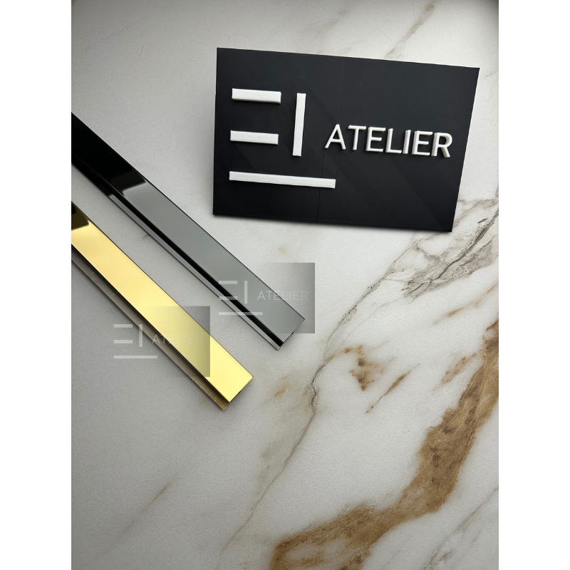 Profil decorativ trecere inox auriu lucios rezistent trafic uzură 25mm