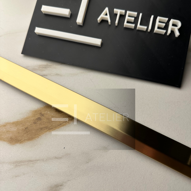 Profil Trecere Panta Nivelare Inox Auriu Mat 10mm x 2700mm - EL Atelier