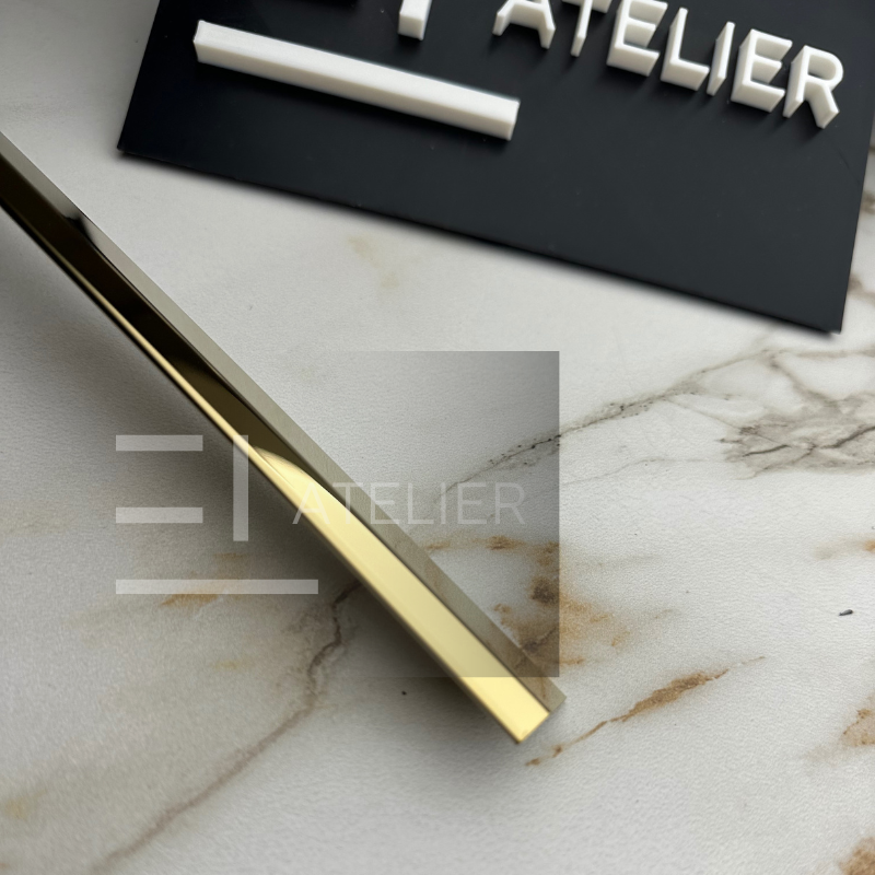 Profil trecere pantă inox auriu lucios 10mm finisaj premium design modern