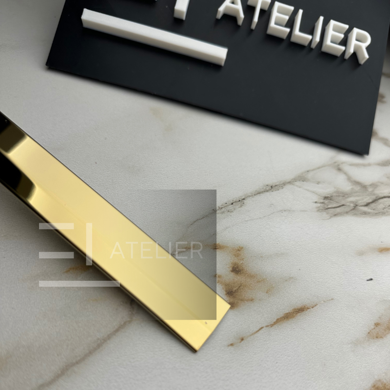 Profil pantă nivelare inox auriu lucios 10mm aplicare tranziție pardoseli diferite