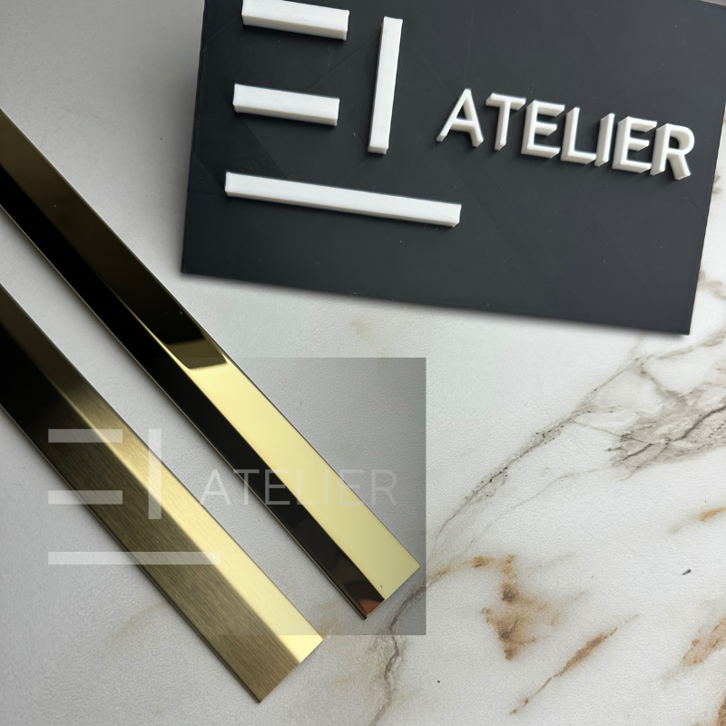 Profil decorativ nivelare inox auriu lucios rezistent uzură coroziune 10mm