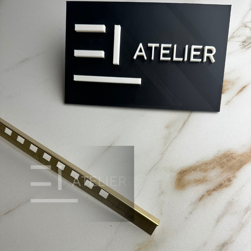 Profil Delimitare Gresie Faianta Finisaj Drept Inox Auriu Lucios 10mm x 2700mm - EL Atelier