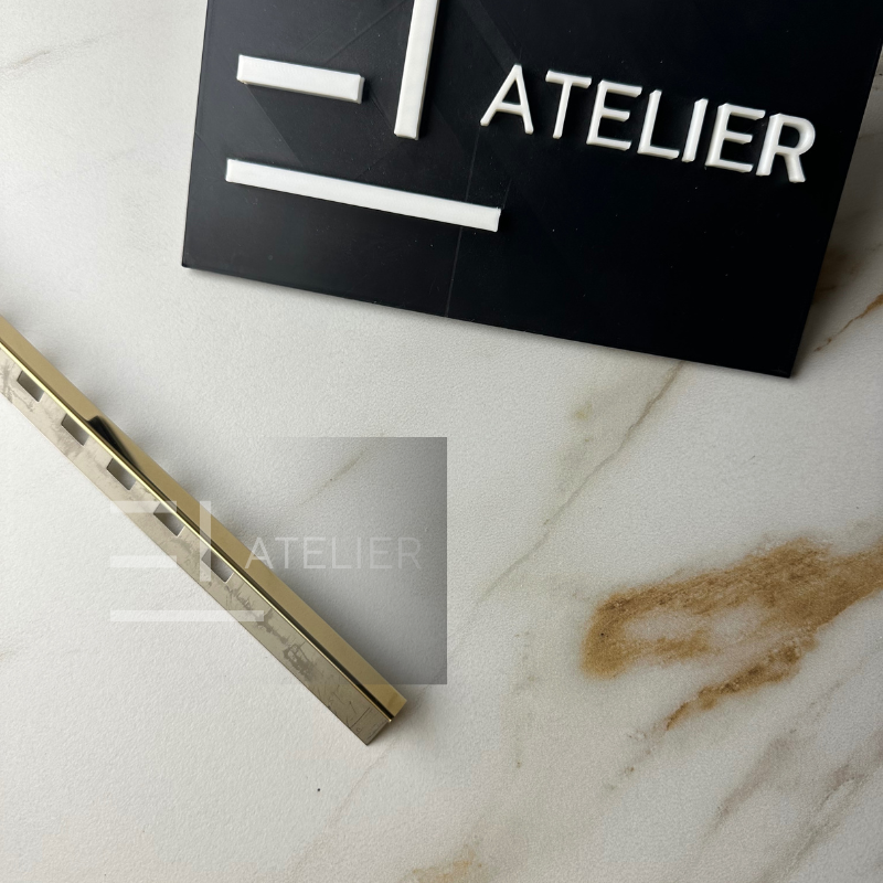 Profil Delimitare Gresie Faianta Finisaj Drept Inox Auriu Lucios 10mm x 2700mm - EL Atelier