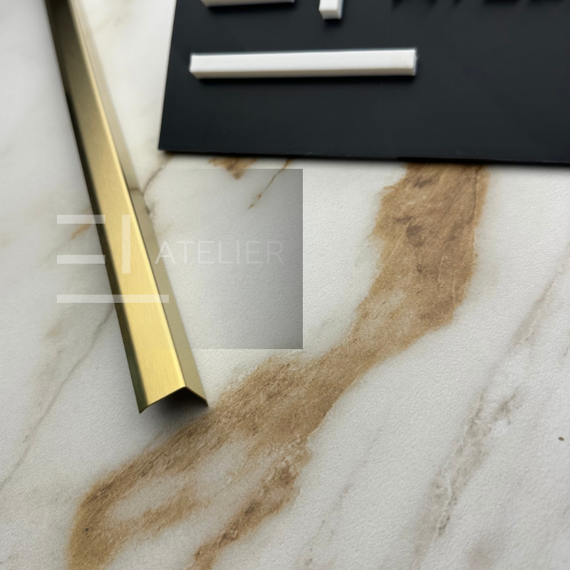 Profil L Teșit Inox Auriu Mat 30x30mm x 2700mm - EL Atelier