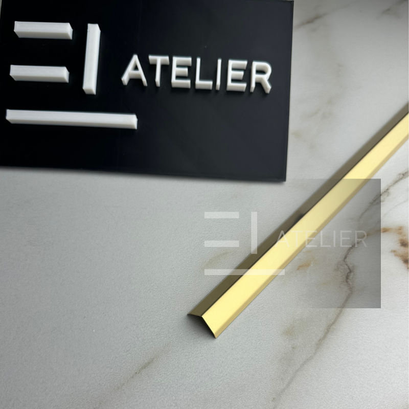 Profil L Teșit Inox Auriu Mat 30x30mm x 2700mm - EL Atelier