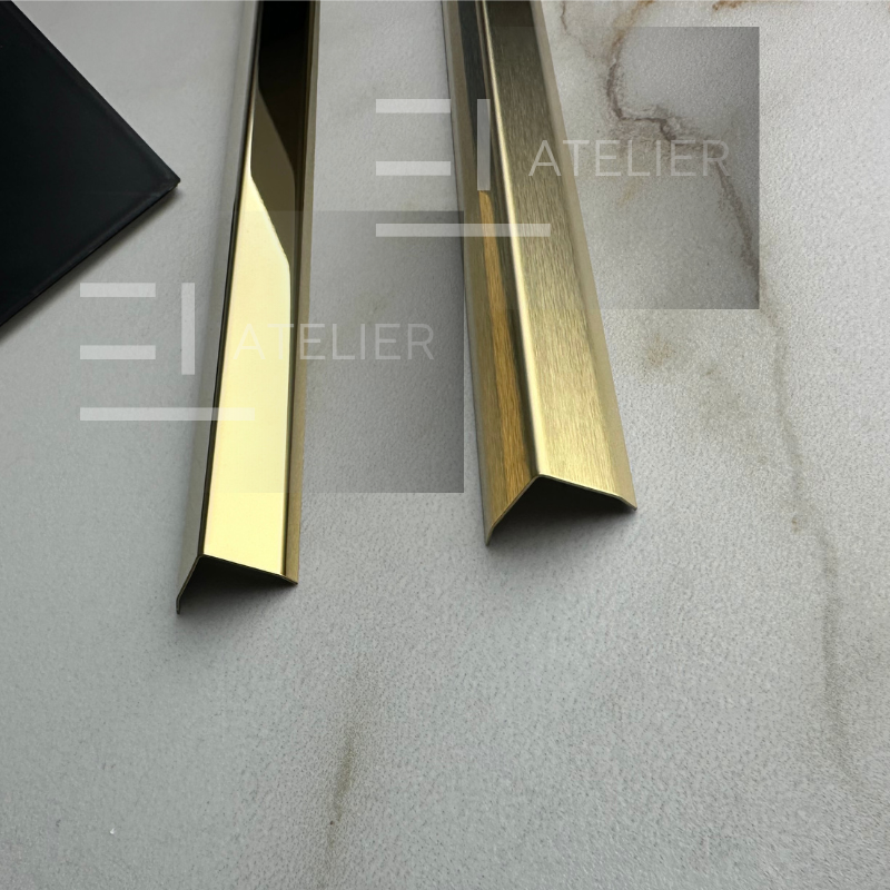 Profil L Teșit Inox Auriu Mat 30x30mm x 2700mm - EL Atelier