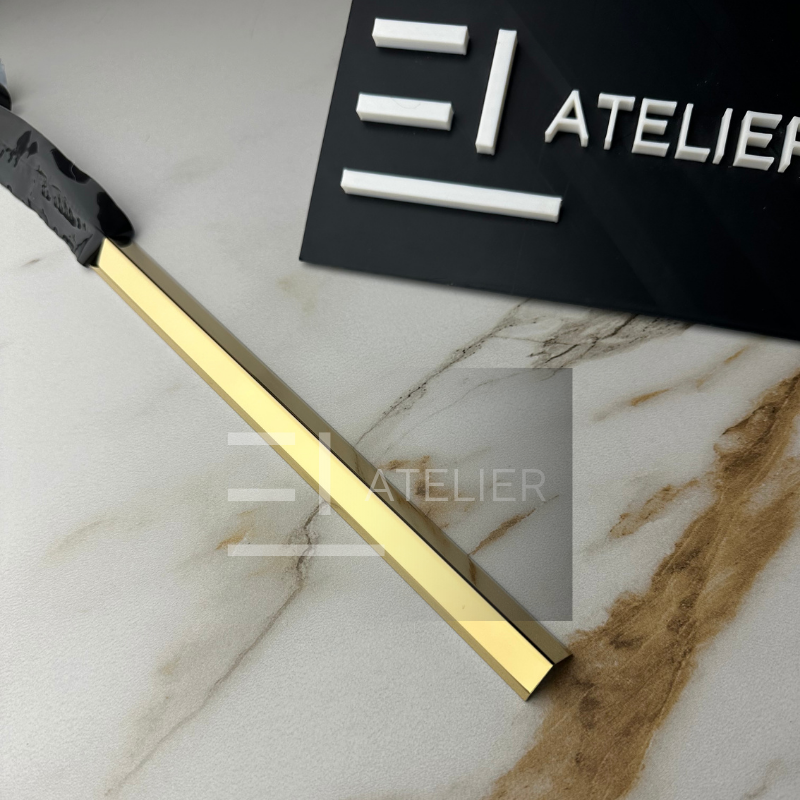 Profil L Teșit Inox Auriu Lucios 40x40mm x 2200mm - EL Atelier