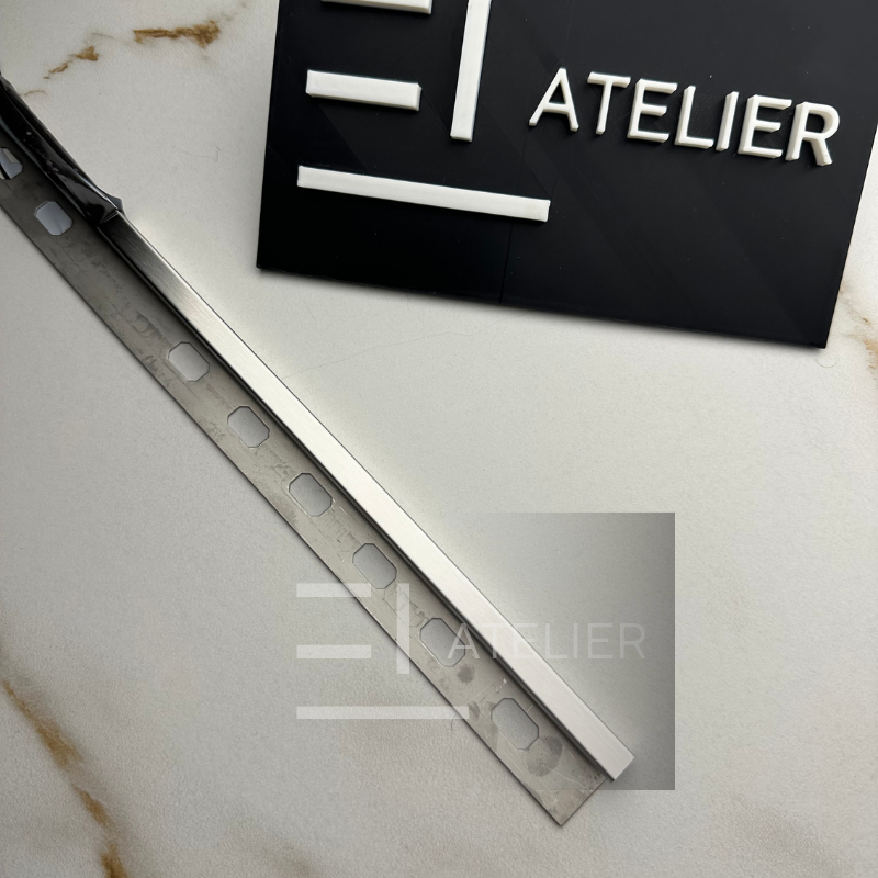 Profil Colt Exterior Semi-Patrat Inox Argintiu Mat 10mm x 2700mm - EL Atelier