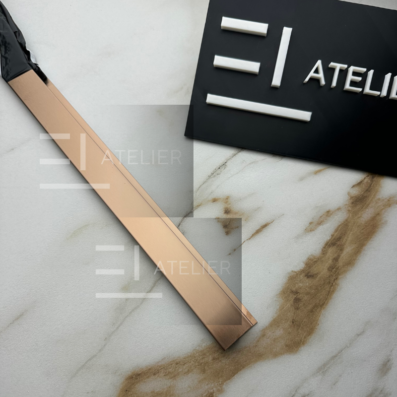 Profil T trecere gresie inox bronz rose-gold mat 25mm finisaj premium design modern