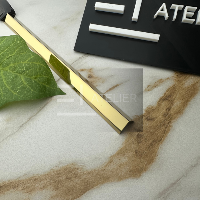 Profil L Teșit Inox Auriu Lucios 40x40mm x 2200mm - EL Atelier