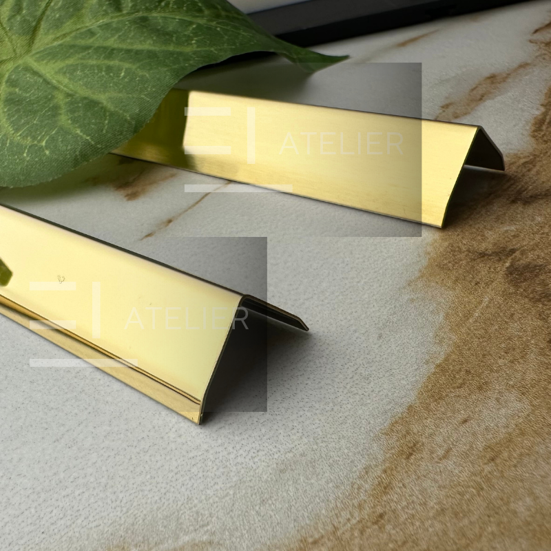 Profil L Teșit Inox Auriu Mat 30x30mm x 2700mm - EL Atelier