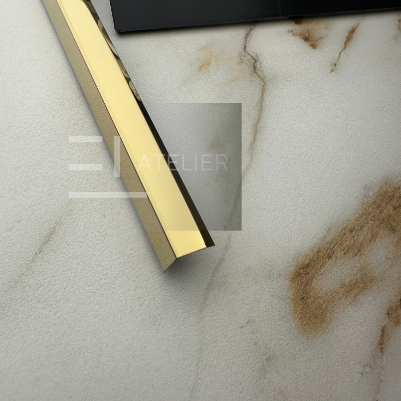 Profil L Teșit Inox Auriu Lucios 40x40mm x 2200mm - EL Atelier