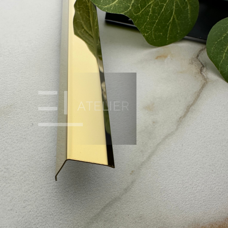 Profil L Teșit Inox Auriu Lucios 40x40mm x 2200mm - EL Atelier