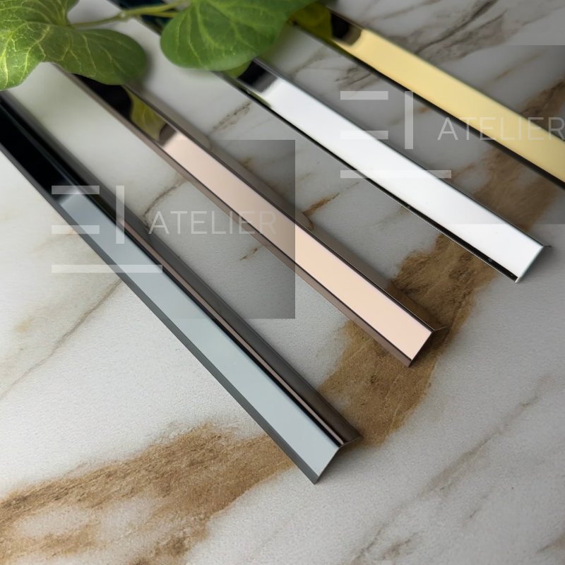 Profil L Teșit Inox Auriu Lucios 40x40mm x 2200mm - EL Atelier