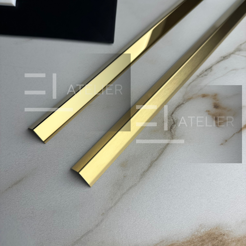 Profil L Teșit Inox Auriu Lucios 40x40mm x 2200mm - EL Atelier