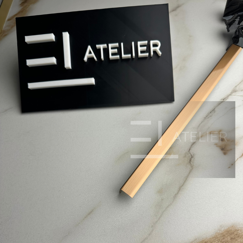 Profil L Teșit Inox Bronz (Rose-Gold) Mat 15x15mm x 2700mm - EL Atelier