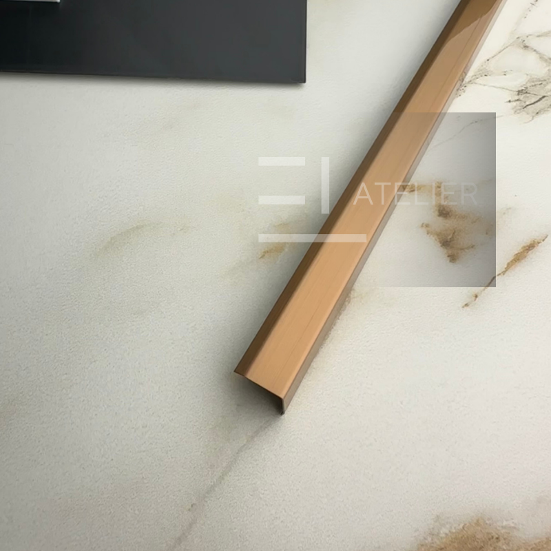 Profil L Teșit Inox Bronz (Rose-Gold) Mat 15x15mm x 2700mm - EL Atelier