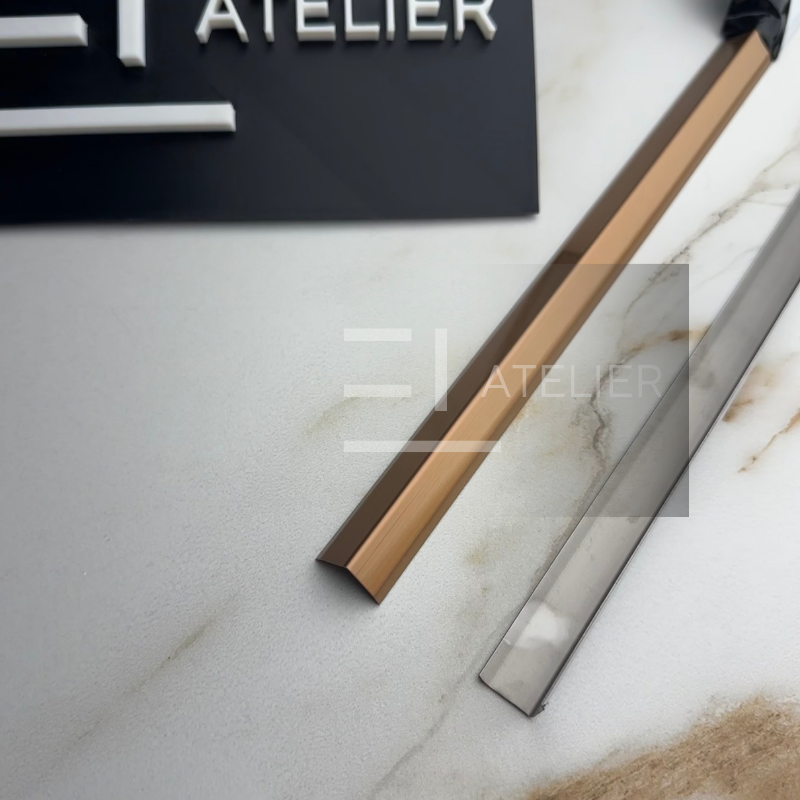 Profil L Teșit Inox Bronz (Rose-Gold) Mat 15x15mm x 2700mm - EL Atelier