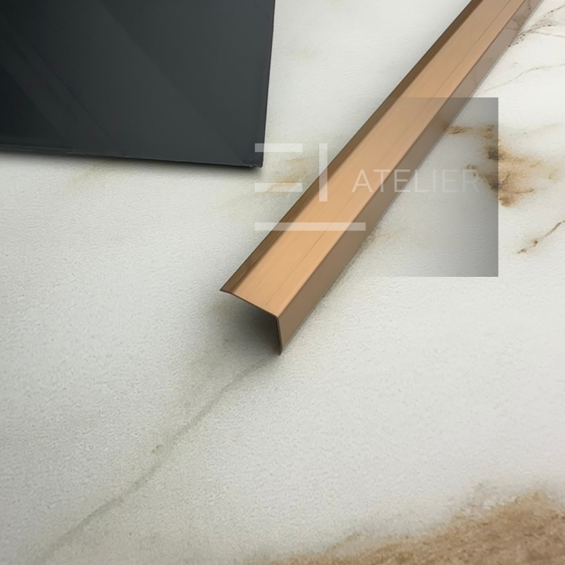 Profil L Teșit Inox Bronz (Rose-Gold) Mat 15x15mm x 2700mm - EL Atelier
