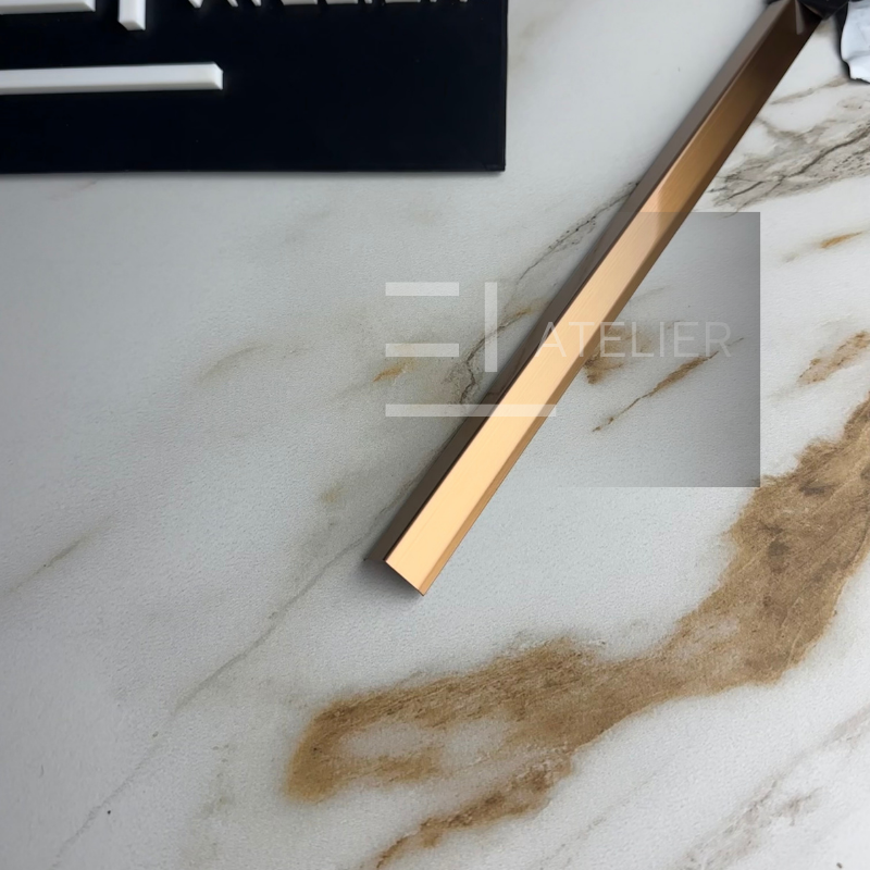 Profil L Teșit Inox Bronz (Rose-Gold) Mat 15x15mm x 2700mm - EL Atelier