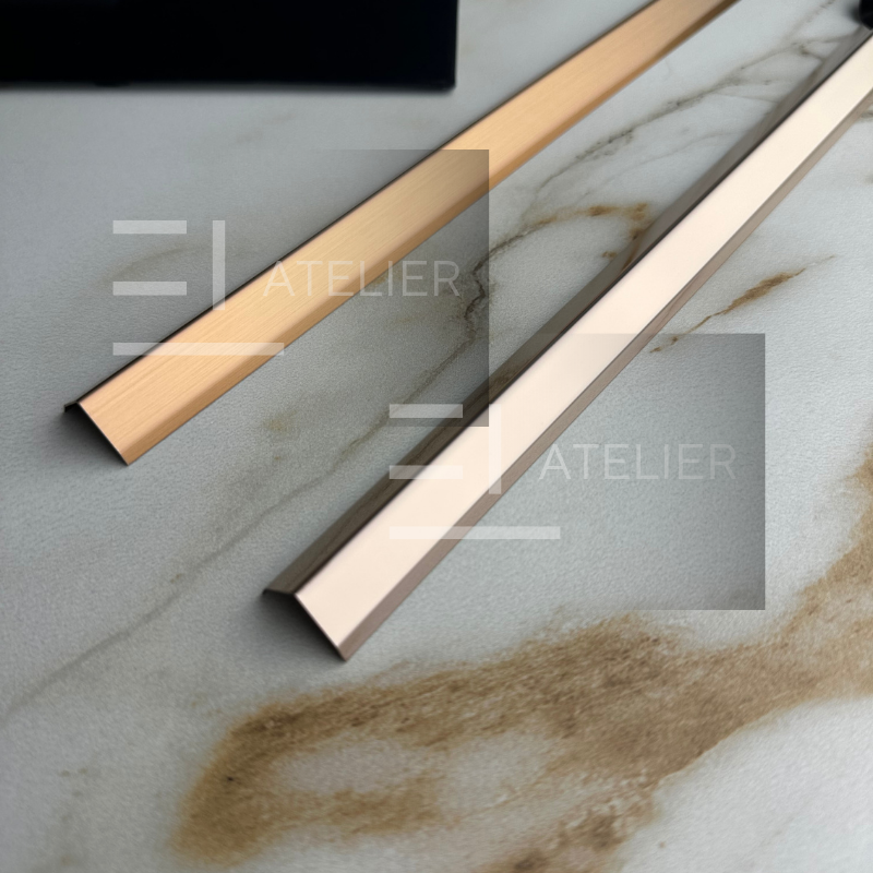 Profil L Teșit Inox Bronz (Rose-Gold) Mat 15x15mm x 2700mm - EL Atelier
