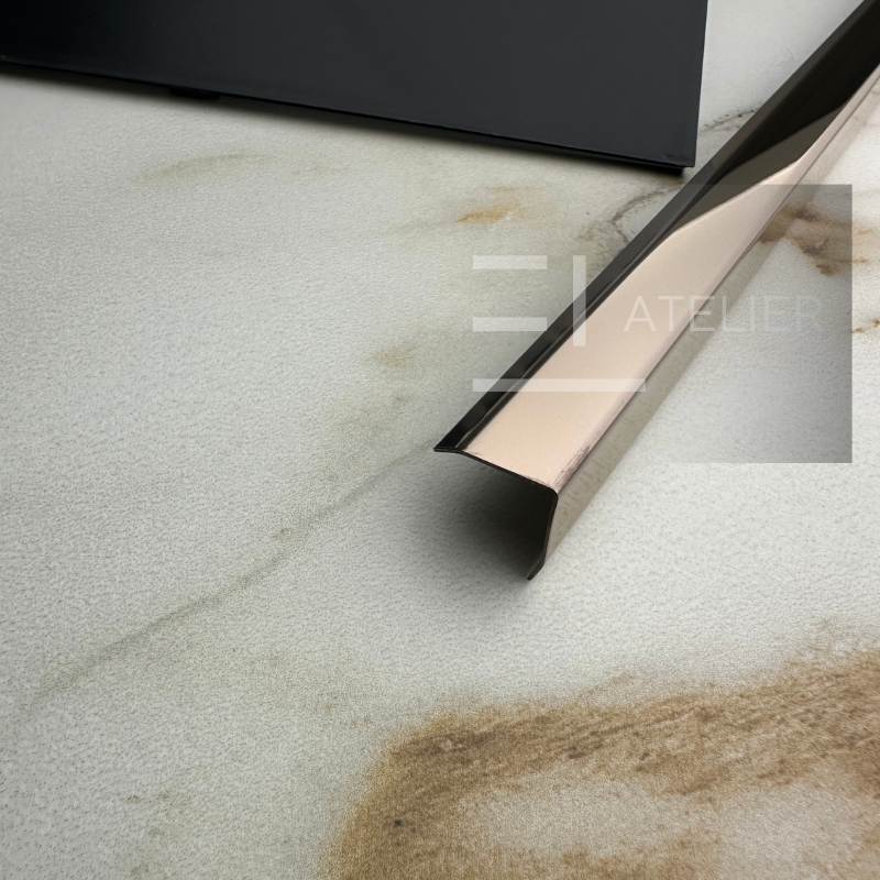 Profil L Teșit Inox Bronz (Rose-Gold) Lucios 30x30mm x 2700mm - EL Atelier