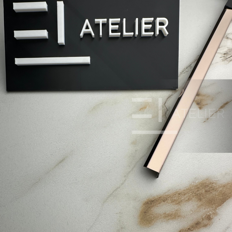 Profil L Teșit Inox Bronz (Rose-Gold) Lucios 30x30mm x 2700mm - EL Atelier