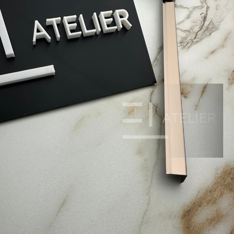 Profil L Teșit Inox Bronz (Rose-Gold) Lucios 30x30mm x 2700mm - EL Atelier