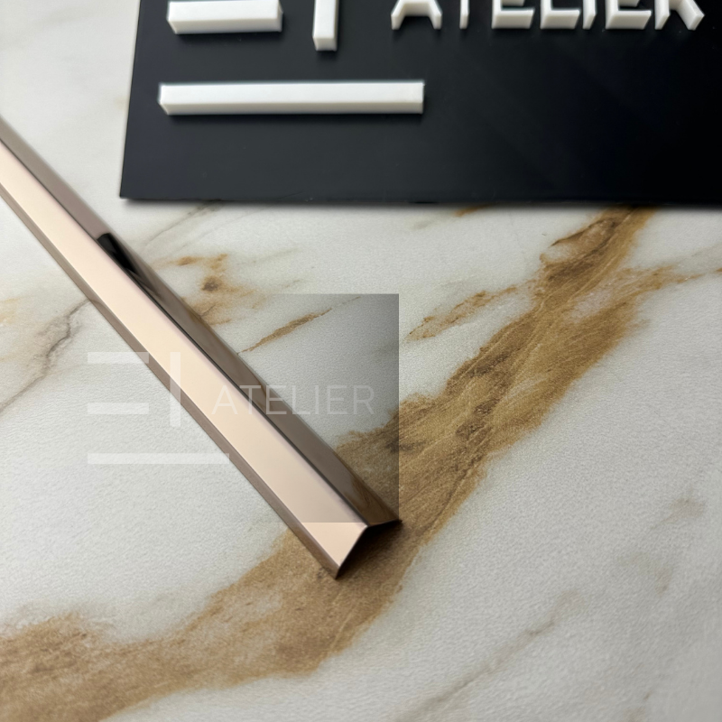 Profil L Teșit Inox Bronz (Rose-Gold) Lucios 30x30mm x 2700mm - EL Atelier