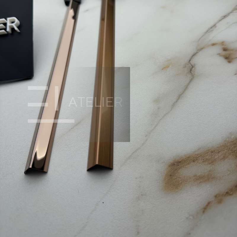 Profil L Teșit Inox Bronz (Rose-Gold) Mat 30x30mm x 2700mm - EL Atelier