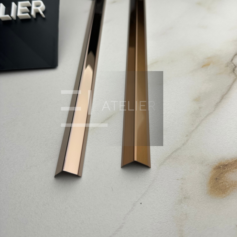 Profil L Teșit Inox Bronz (Rose-Gold) Mat 15x15mm x 2700mm - EL Atelier