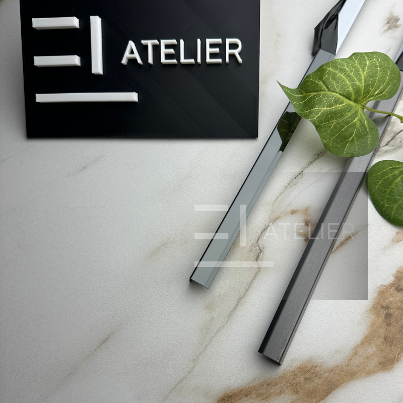 Profil L Teșit Inox Negru Lucios 30x30mm x 2700mm - EL Atelier