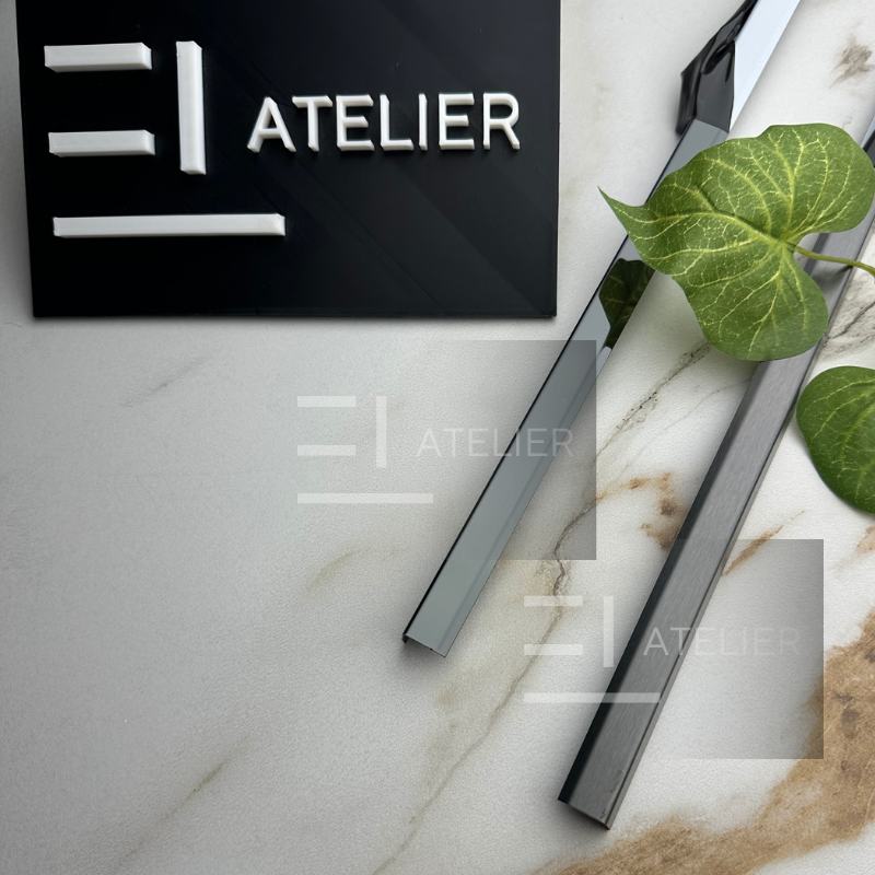 Profil L Teșit Inox Negru Lucios 30x30mm x 2700mm - EL Atelier