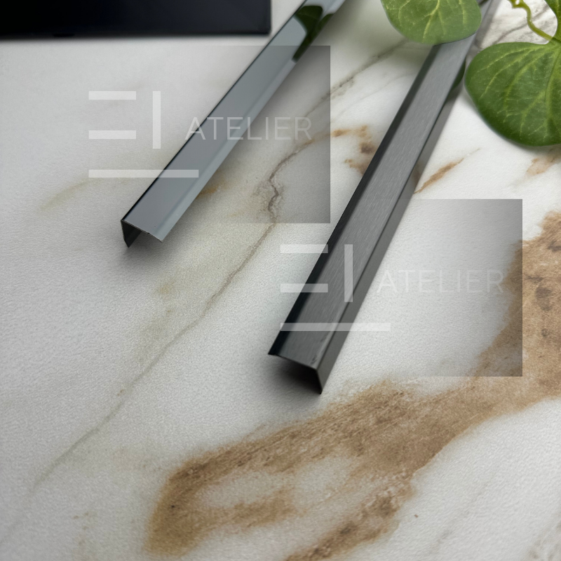 Profil L Teșit Inox Negru Lucios 30x30mm x 2700mm - EL Atelier