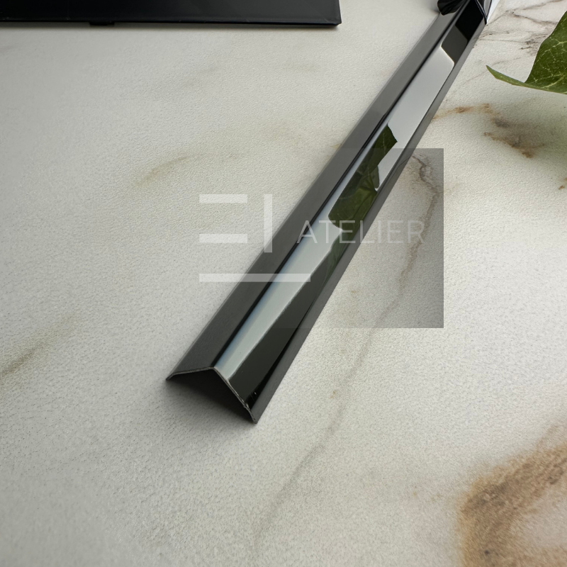 Profil L Teșit Inox Negru Lucios 30x30mm x 2700mm - EL Atelier