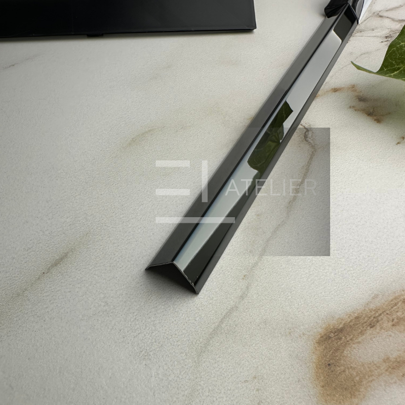 Profil L Teșit Inox Negru Lucios 30x30mm x 2700mm - EL Atelier