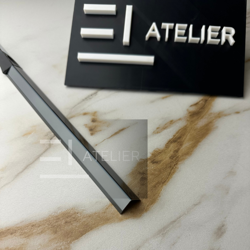 Profil L Teșit Inox Negru Lucios 30x30mm x 2700mm - EL Atelier