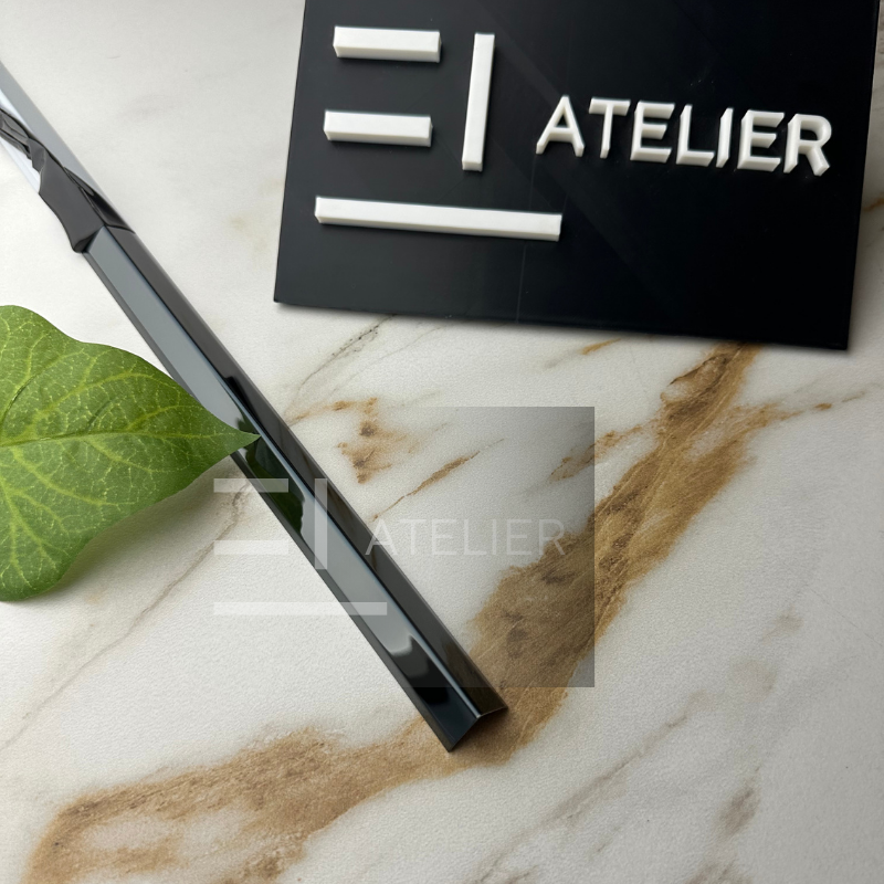 Profil L Teșit Inox Negru Lucios 30x30mm x 2700mm - EL Atelier