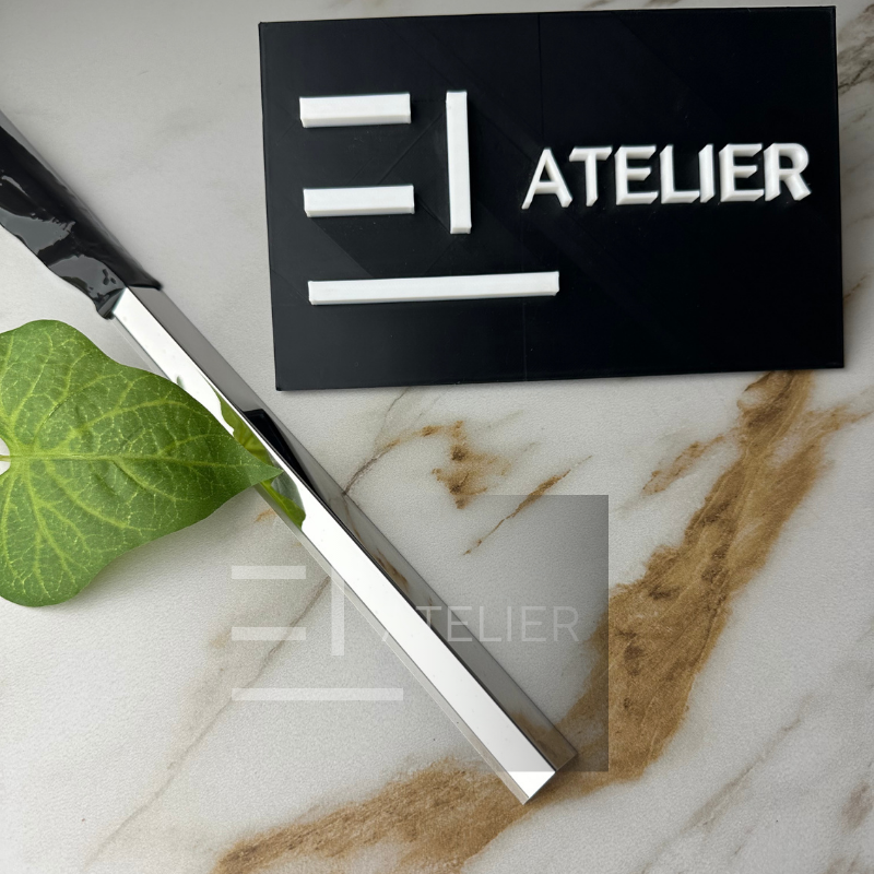 Profil L Teșit Inox Argintiu Lucios 10x10mm x 2700mm - EL Atelier