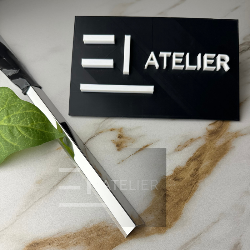 Profil L Teșit Inox Argintiu Lucios 10x10mm x 2700mm - EL Atelier