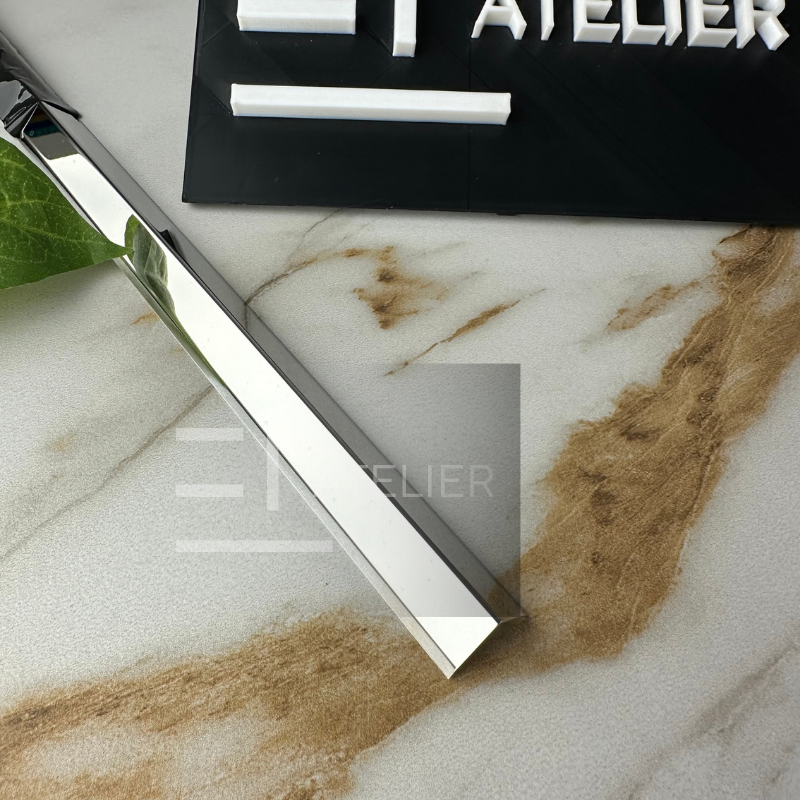 Profil L Teșit Inox Argintiu Lucios 10x10mm x 2700mm - EL Atelier