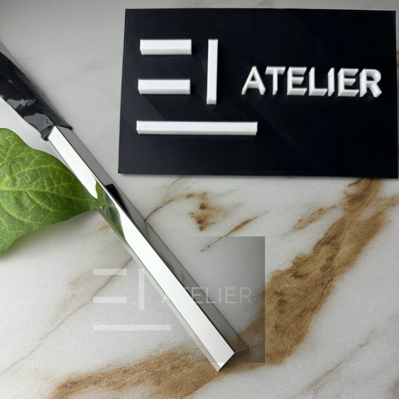 Profil L Teșit Inox Argintiu Lucios 10x10mm x 2700mm - EL Atelier