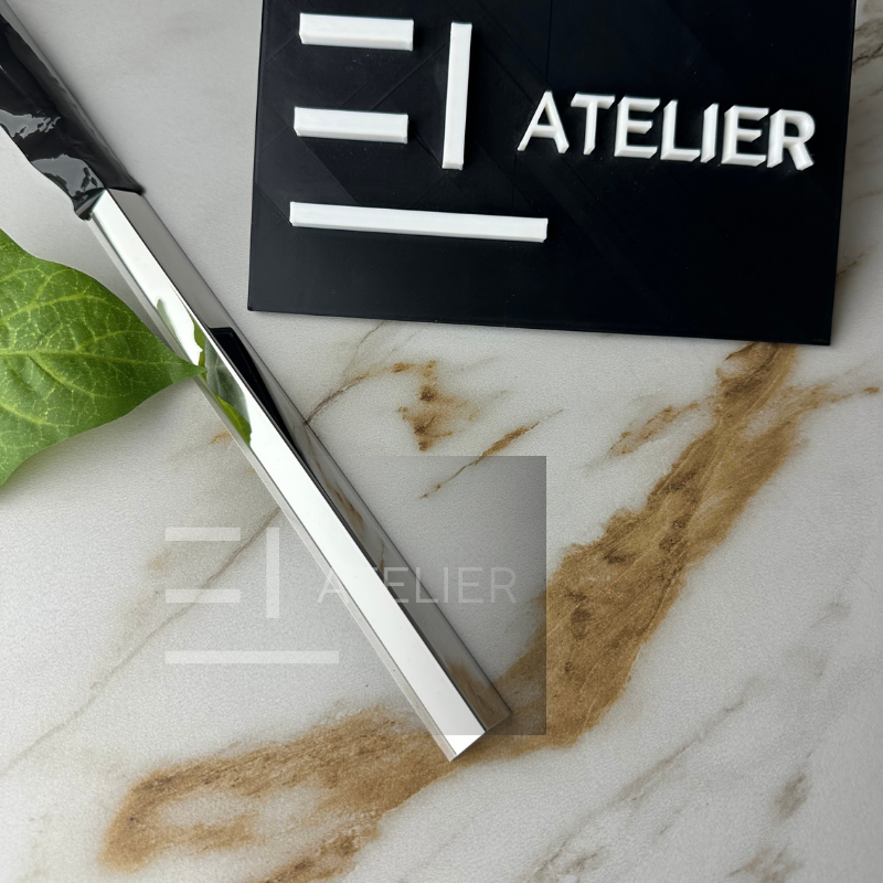 Profil L Teșit Inox Argintiu Lucios 10x10mm x 2700mm - EL Atelier