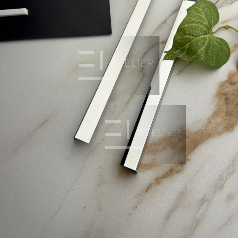Profil L Teșit Inox Argintiu Lucios 10x10mm x 2700mm - EL Atelier