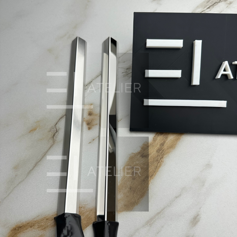 Profil L Teșit Inox Argintiu Lucios 10x10mm x 2700mm - EL Atelier