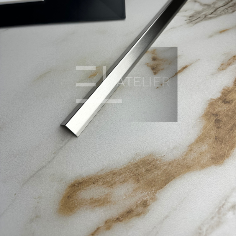 Profil L Teșit Inox Argintiu Mat 10x10mm x 2700mm - EL Atelier